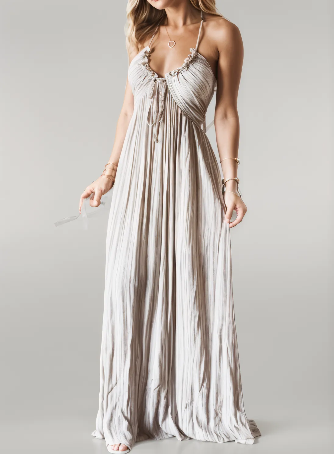 LEILA | HALTER STRAP MAXI DRESS