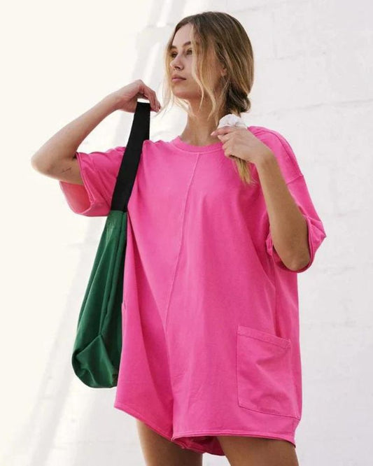 CAITLIN | OVERSIZED COMFY ROMPER TEE