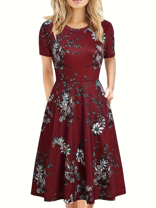 DENISE | A LINE FLORAL MIDI DRESS