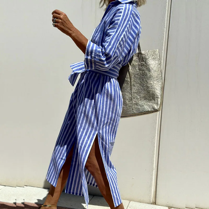 CHIARA | STRIPED SHIRT DRESS