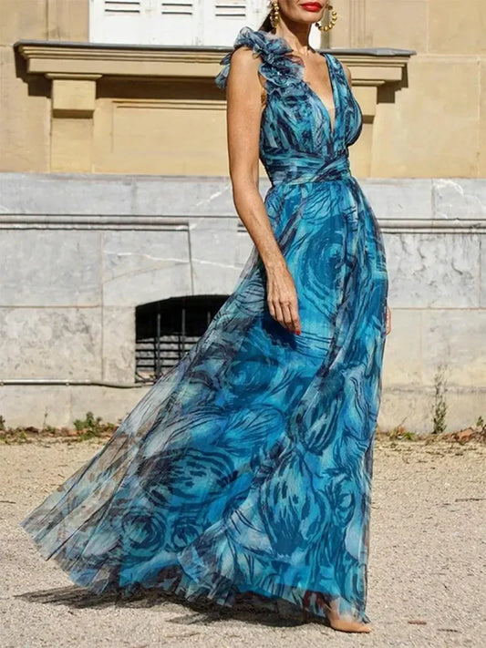 SENNA | PEACOCK BLUE MAXI DRESS