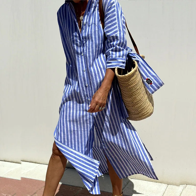 CHIARA | STRIPED SHIRT DRESS