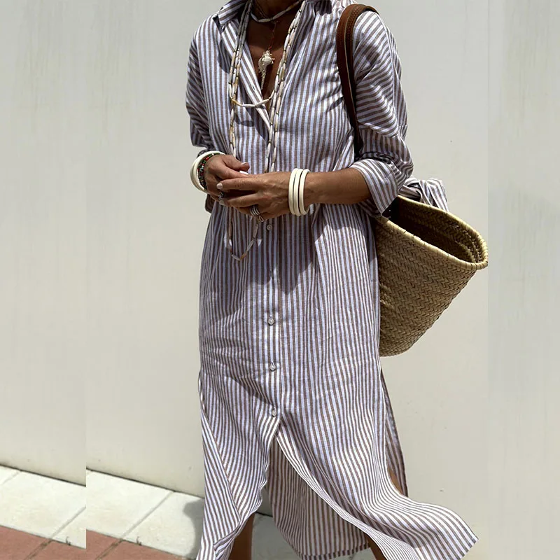 CHIARA | STRIPED SHIRT DRESS