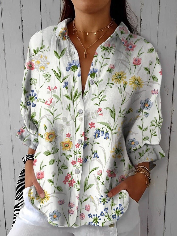 AMELI | FLORAL COTTON & LINEN BLOUSE