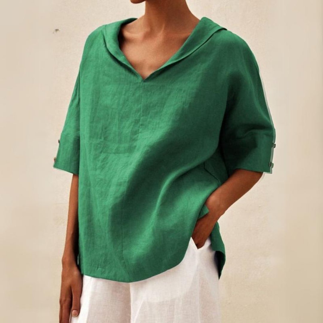 JANE™ | WOMEN'S CASUAL LINEN V-NECK SHIRT