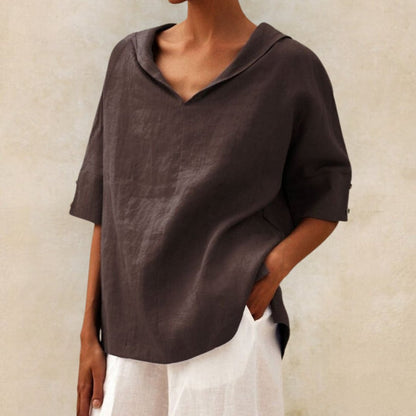 JANE™ | WOMEN'S CASUAL LINEN V-NECK SHIRT