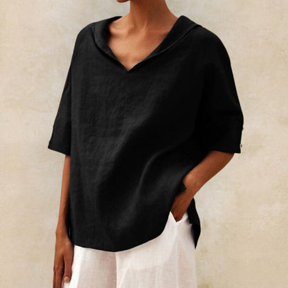 JANE™ | WOMEN'S CASUAL LINEN V-NECK SHIRT