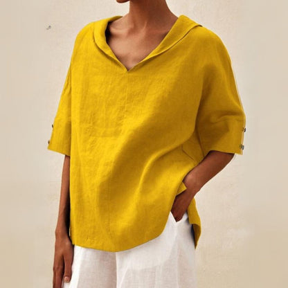 JANE™ | WOMEN'S CASUAL LINEN V-NECK SHIRT