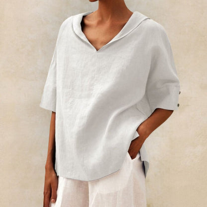 JANE™ | WOMEN'S CASUAL LINEN V-NECK SHIRT