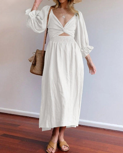 BENTE | FRENCH DRESS WITH FOLDED SLEEVES