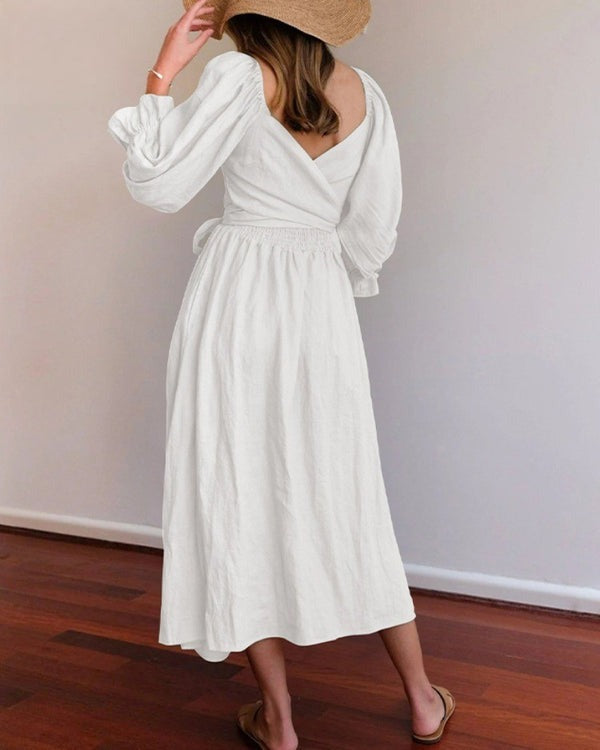 BENTE | FRENCH DRESS WITH FOLDED SLEEVES