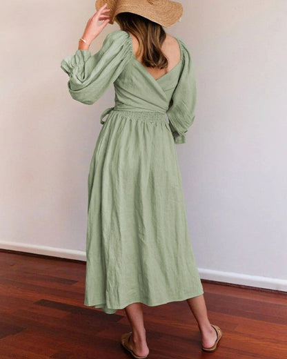 BENTE | FRENCH DRESS WITH FOLDED SLEEVES