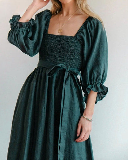 BENTE | FRENCH DRESS WITH FOLDED SLEEVES