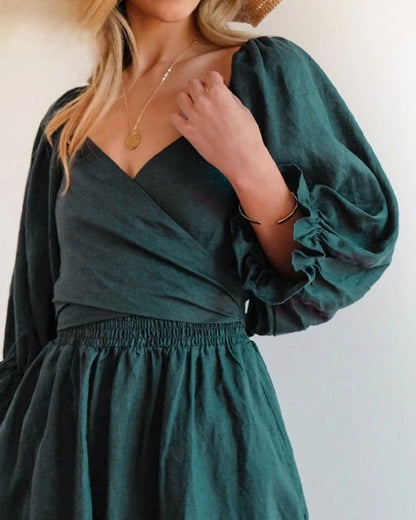 BENTE | FRENCH DRESS WITH FOLDED SLEEVES