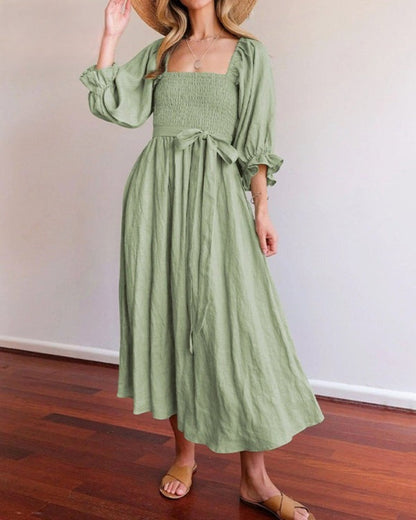 BENTE | FRENCH DRESS WITH FOLDED SLEEVES