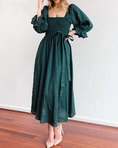 BENTE | FRENCH DRESS WITH FOLDED SLEEVES