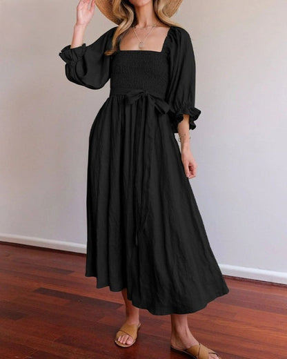 BENTE | FRENCH DRESS WITH FOLDED SLEEVES